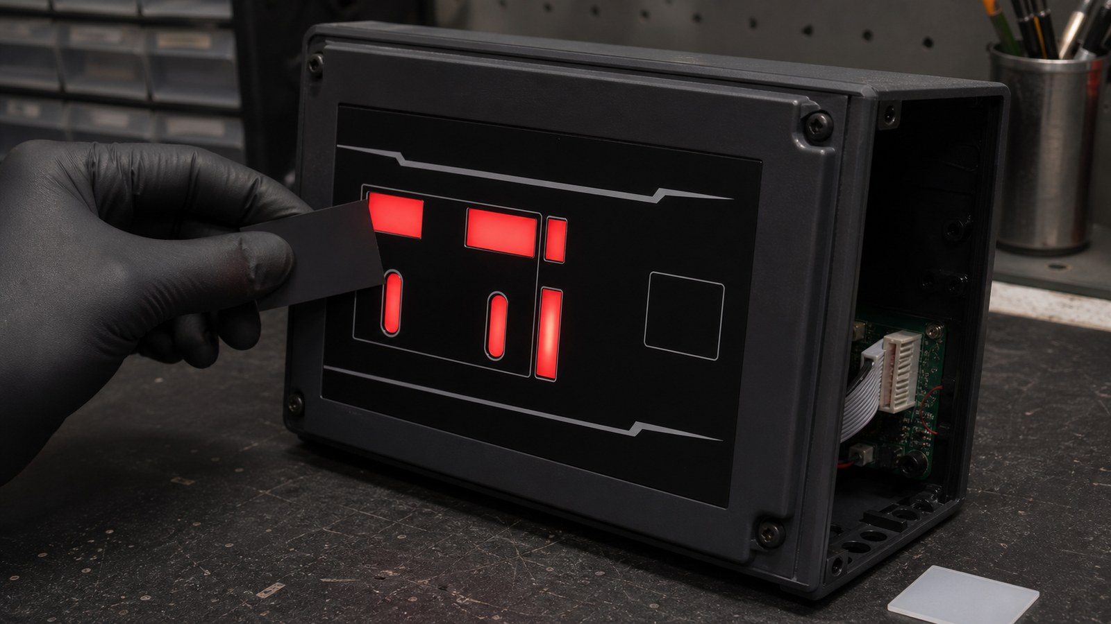 Engineering application scene for backlit membrane switch LED zone and light-blocking sample checks