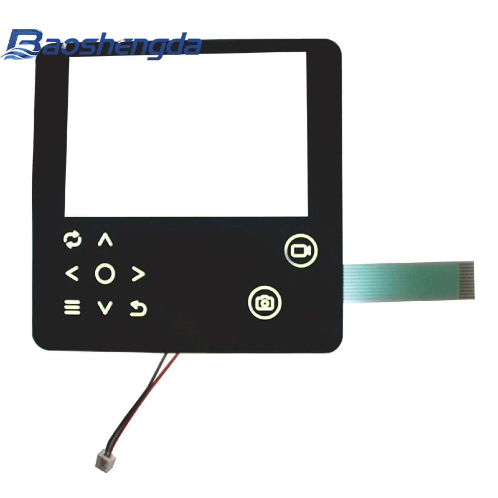 Backlit membrane switch with dead-front icons and display window for outdoor control panel review