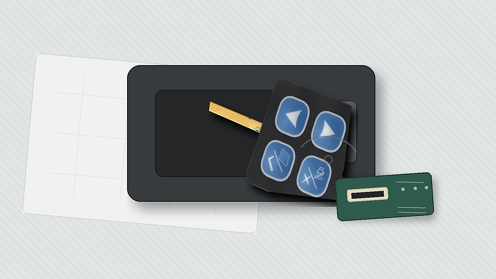 FPC membrane switch sample with tail route and ZIF connector review context