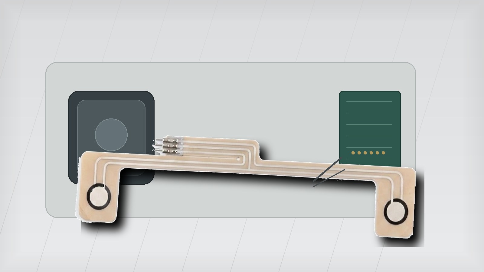 Real FSR pressure sensor fallback crop in a sample-review scene with pressure pad, tail route, PCB, and housing context