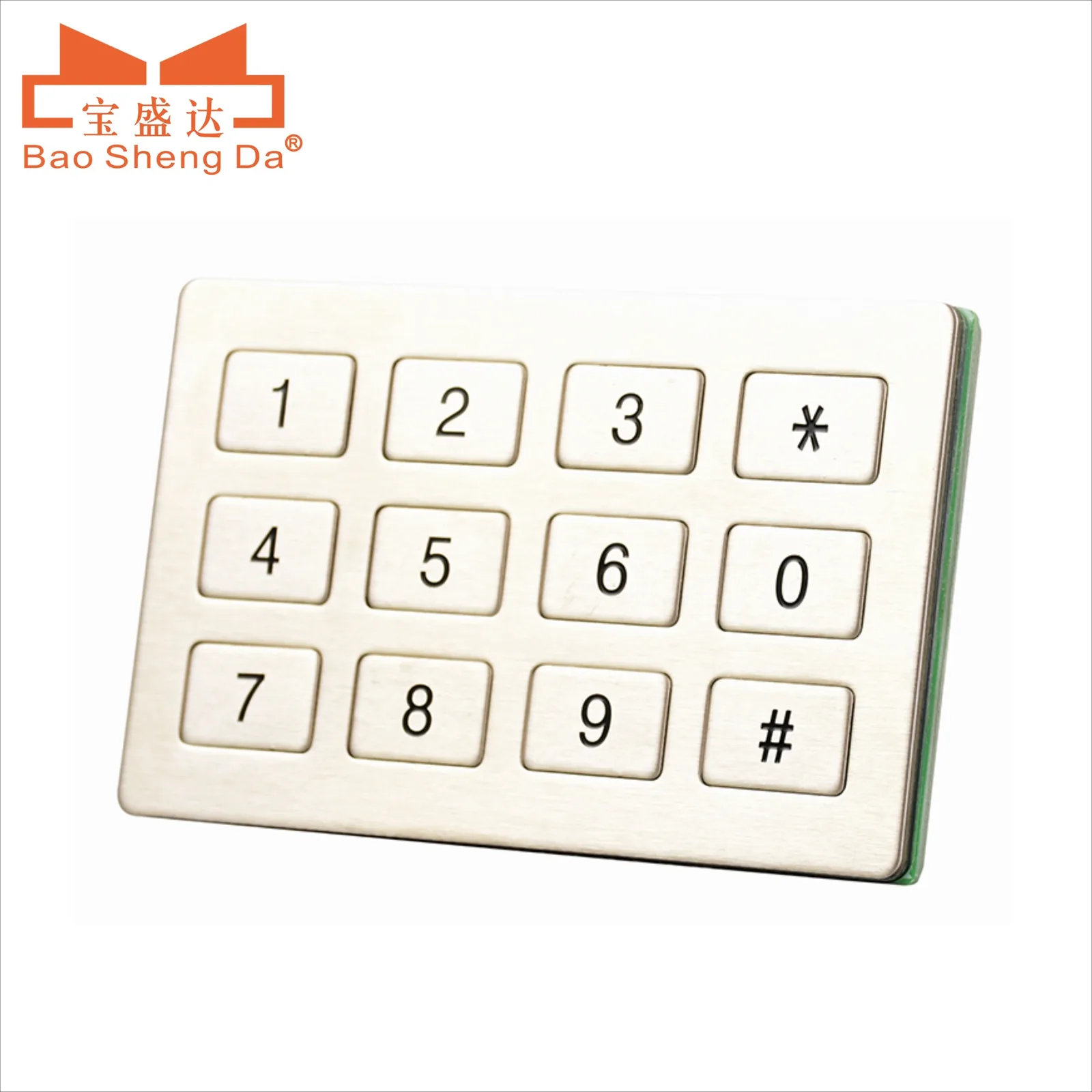 Stainless steel metal keypad for outdoor public-use terminal and field equipment applications