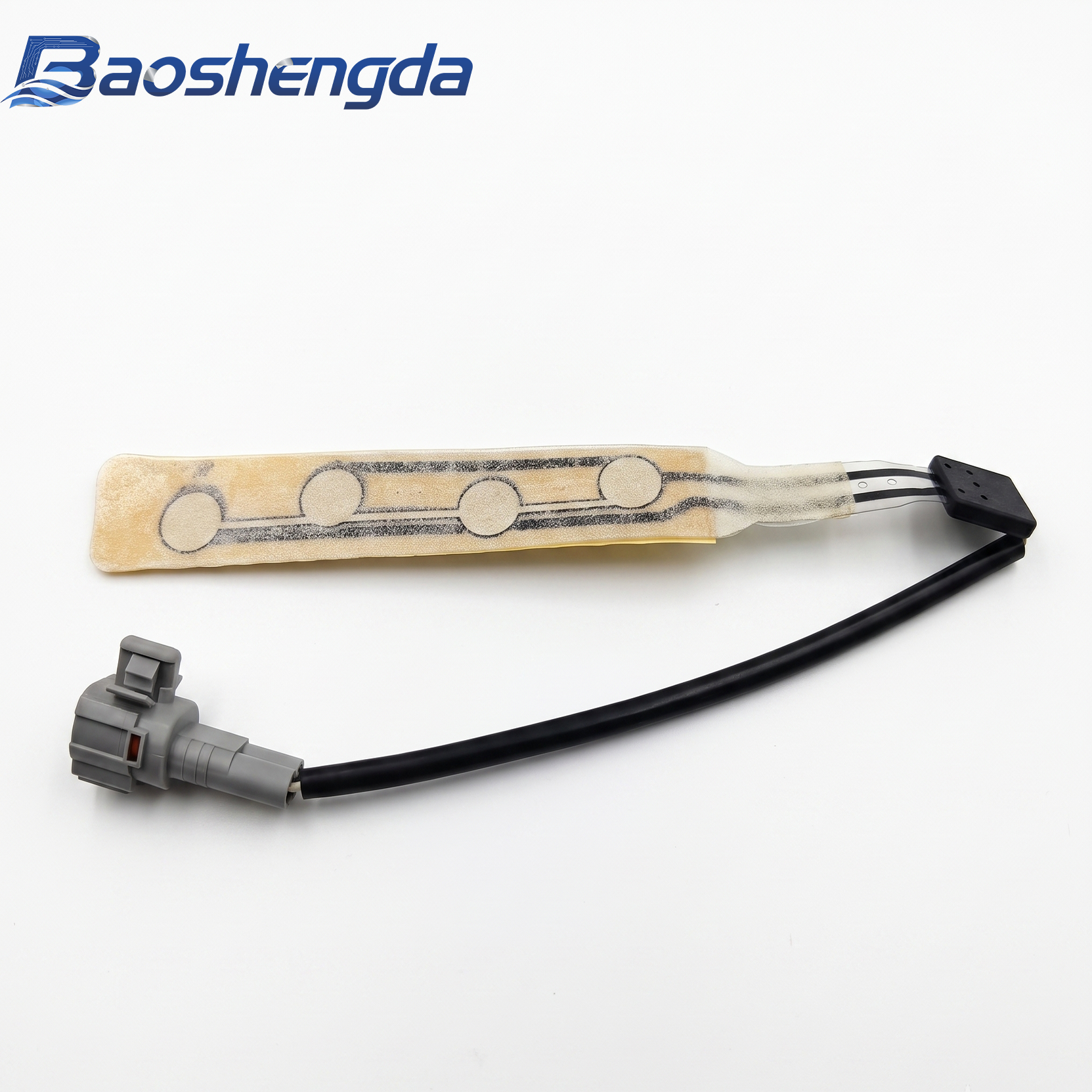 Complete narrow four-zone force-sensitive resistor strip with full cable and connector